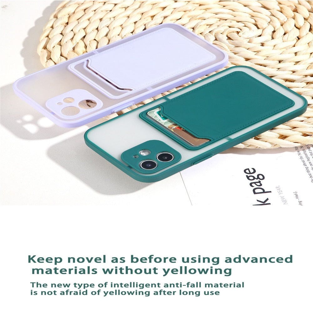 Card Holder Pocket phone Case for Vivo V21 (5G) Camera Protection smoke back cover Mobiles & Accessories