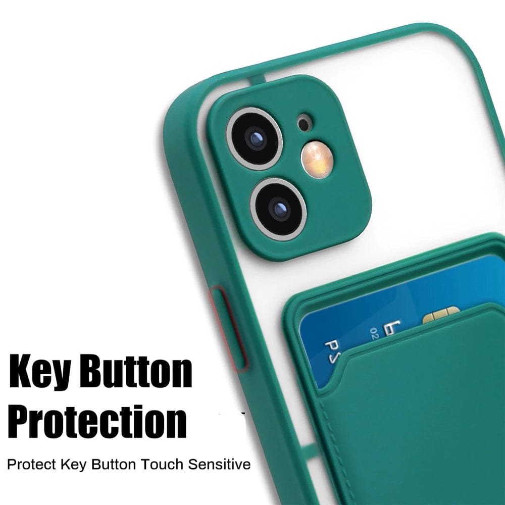 Card Holder Pocket phone Case for Vivo V21 (5G) Camera Protection smoke back cover Mobiles & Accessories