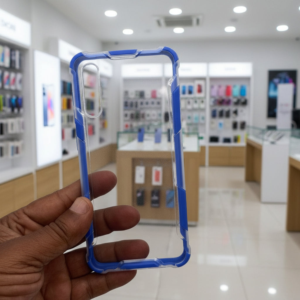 Clear Transparent Back Cover For Samsung Galaxy A50 Phone Case Blue Onezeros.in