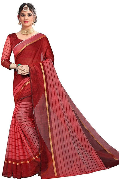 Cotton Printed Fesitve Wear Saree With Blouse Traditional & Ceremonial Clothing