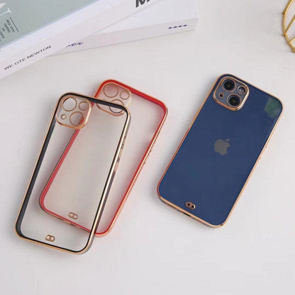 Electroplated Transparent Clear Frame Phone Case For iPhone 12 Mini Mobile Covers