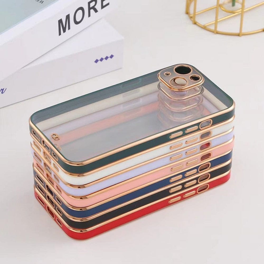 Electroplated Transparent Clear Frame Phone Case For iPhone 12 Mini Mobile Covers