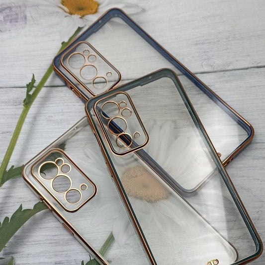 Electroplated Transparent Clear Frame Phone Case For OnePlus 9RT 5G Black Onezeros.in