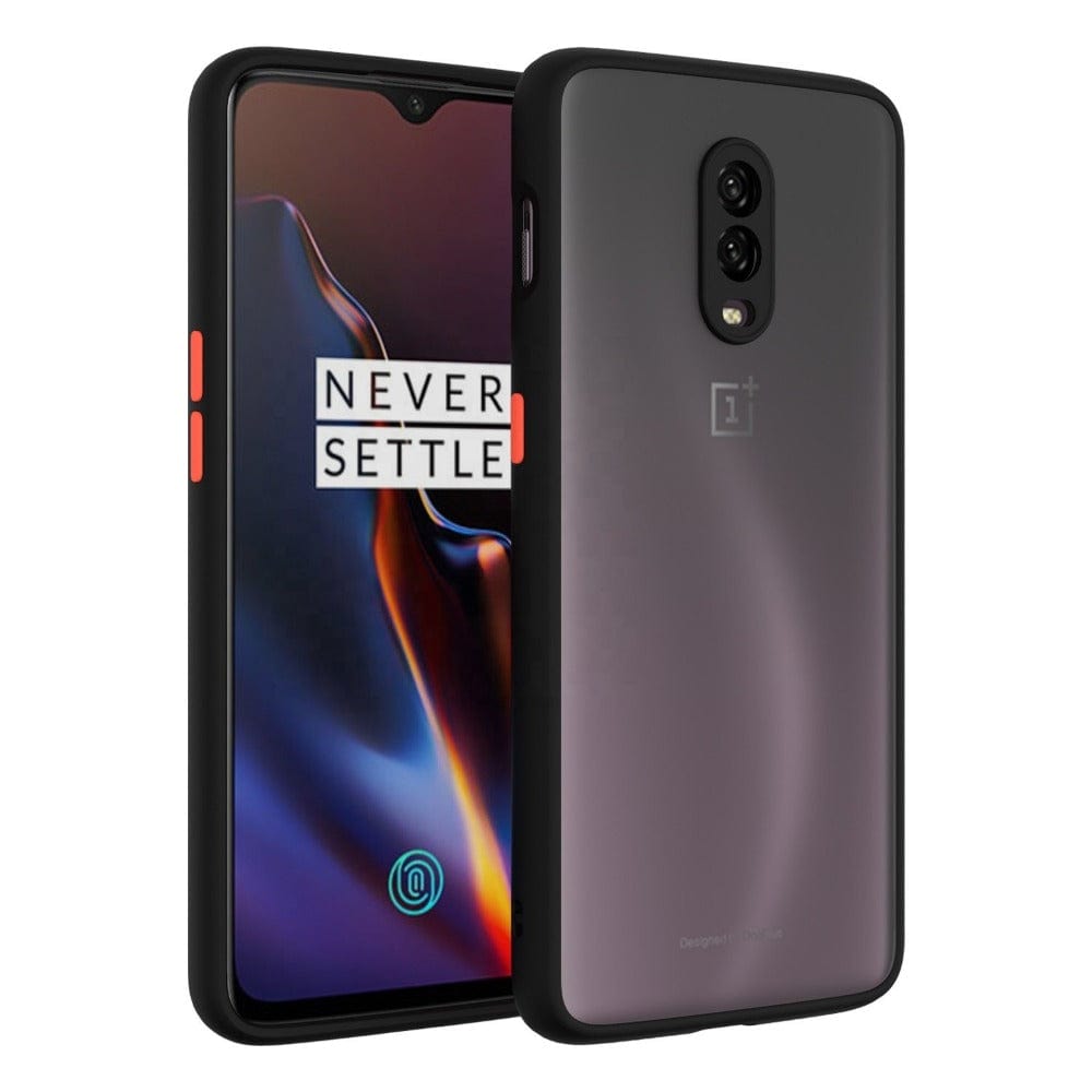 Frosted Smoke Case for OnePlus 6T Back Cover Black Onezeros.in