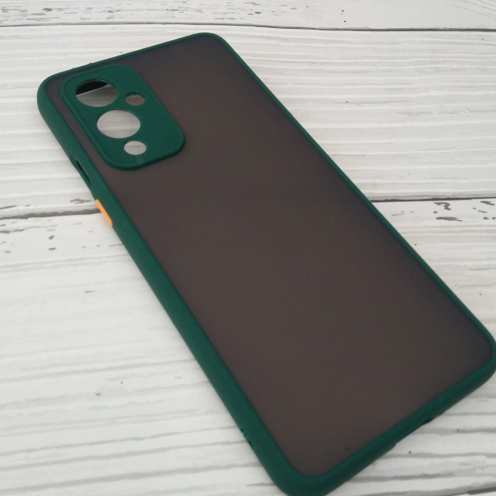 Frosted Smoke Cover for OnePlus 9 Camera Protection Phone Case Dark Green Onezeros.in