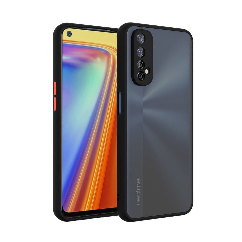 Frosted Smoke Cover for Realme 7/Narzo 20 Pro Camera Protection Phone Case Black Onezeros.in