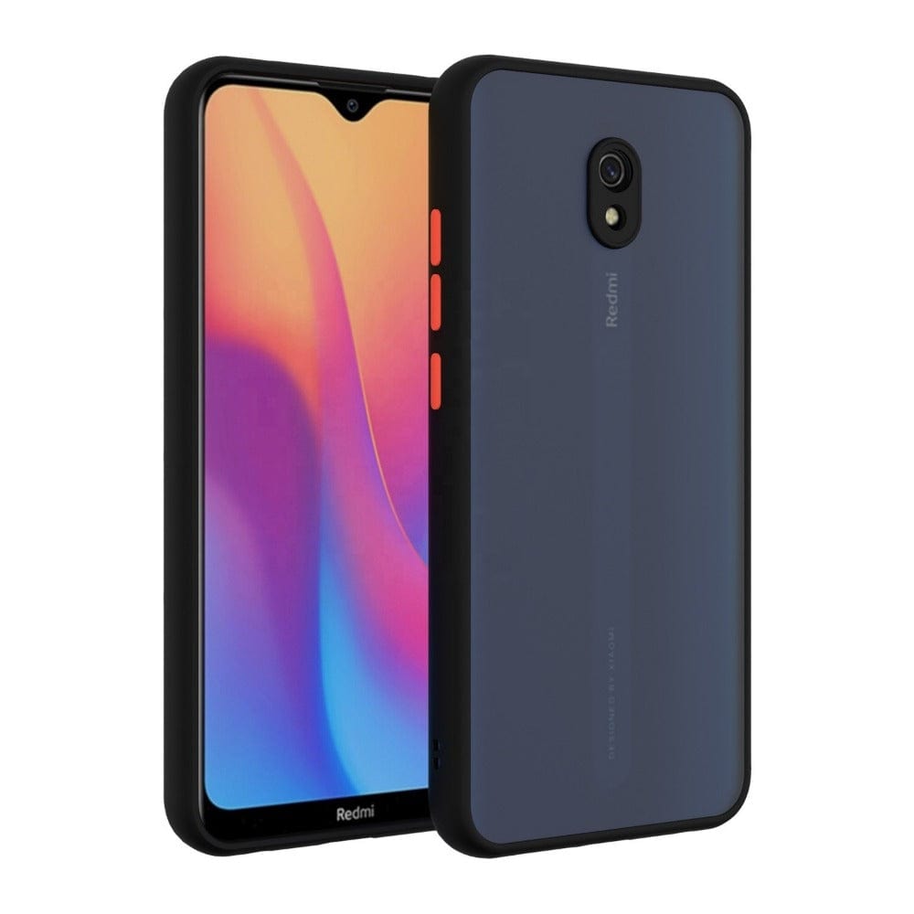 Frosted Smoke Cover for Redmi 8A Camera Protection Phone Case Black Onezeros.in