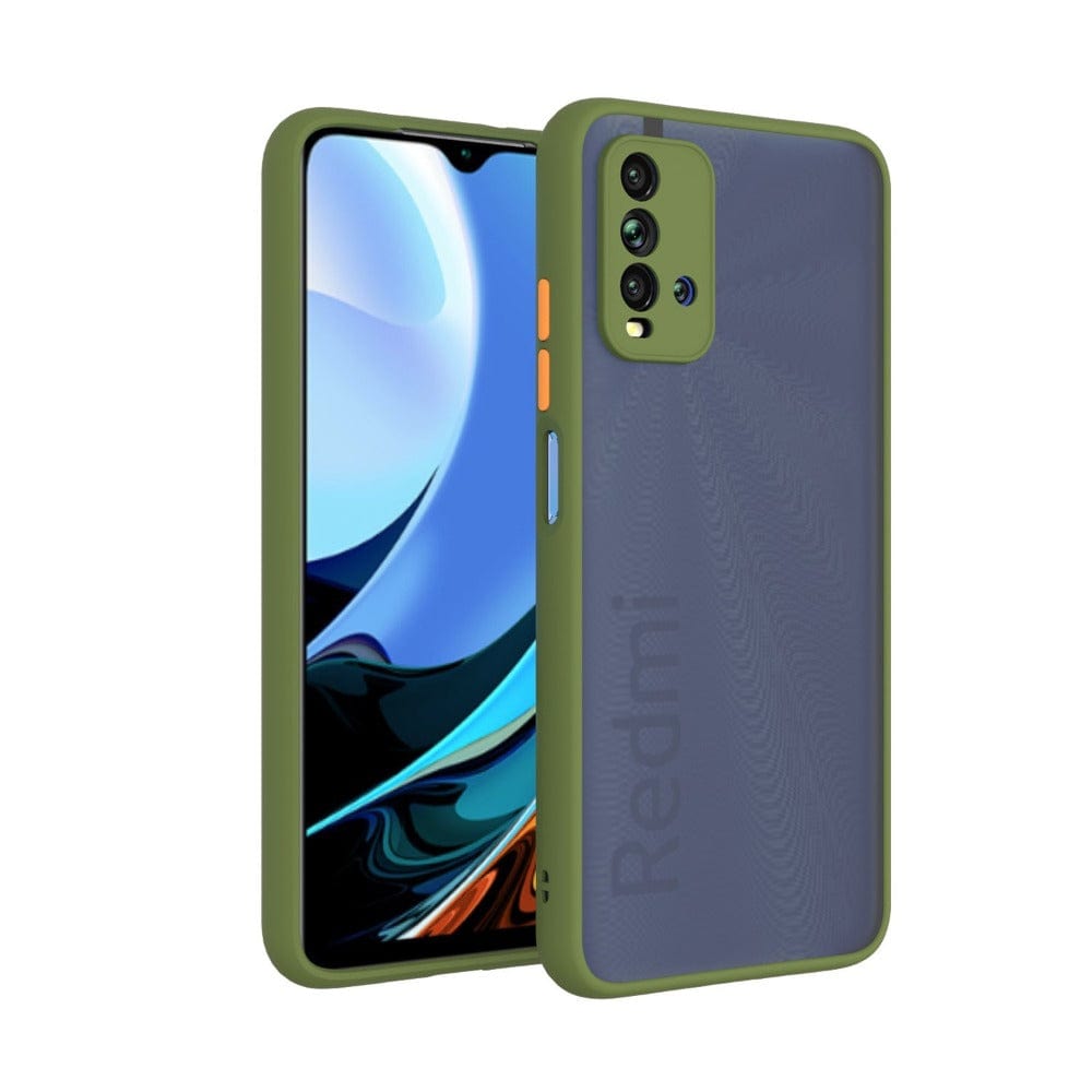 Frosted Smoke Cover for Redmi 9 Power Camera Protection Phone Case Army Green Onezeros.in