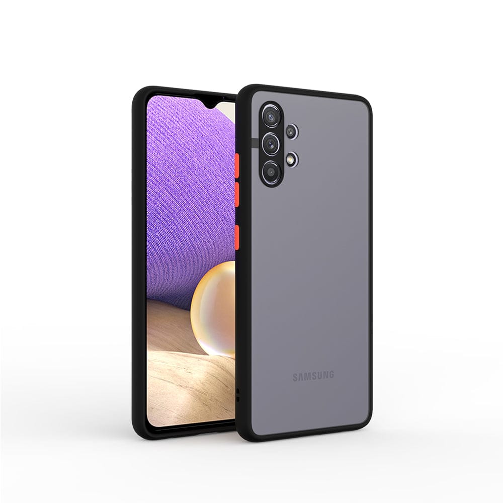 Frosted Smoke Cover for Samsung Galaxy A32 Camera Protection Phone Case Black Onezeros.in