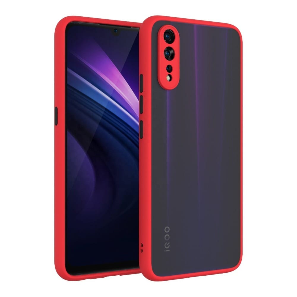 Frosted Smoke Case for Vivo S1 Back Cover Red