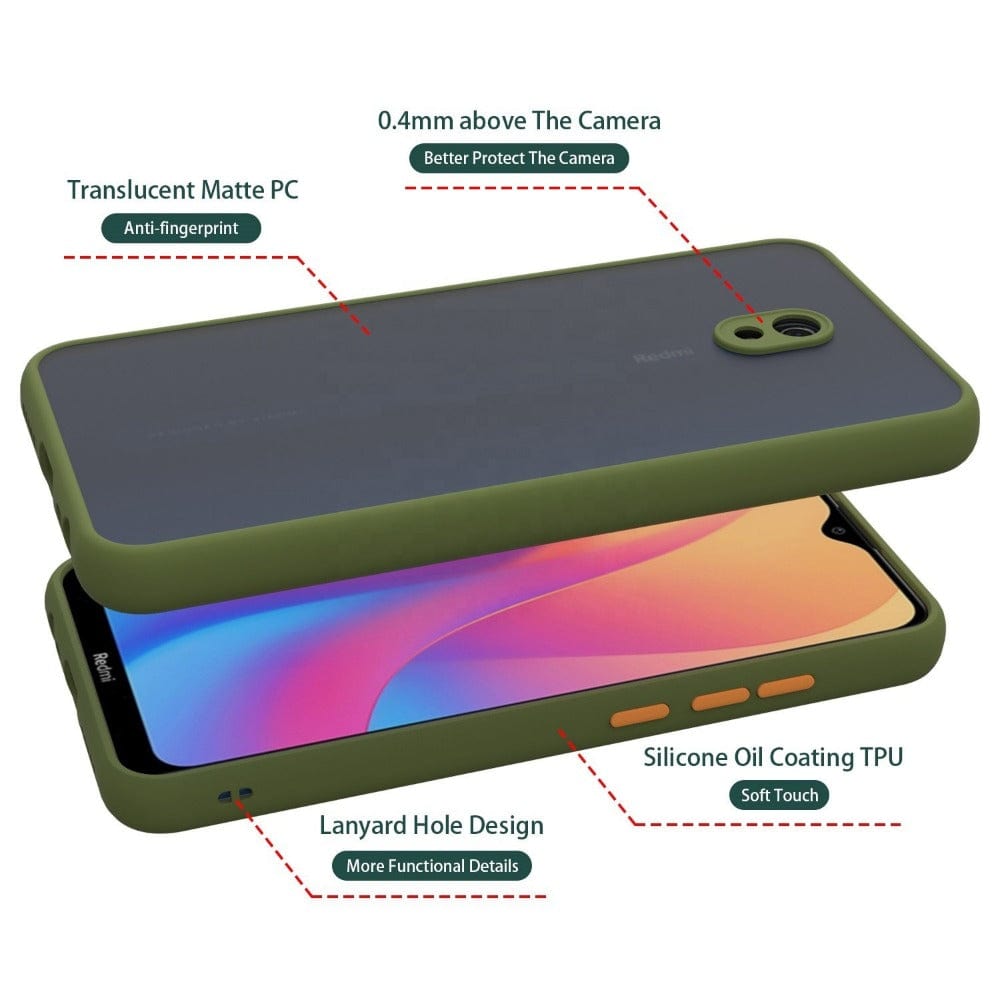 Frosted Smoke Mobile Cover for RedMi 8A Camera Protection Phone Case Mobiles & Accessories