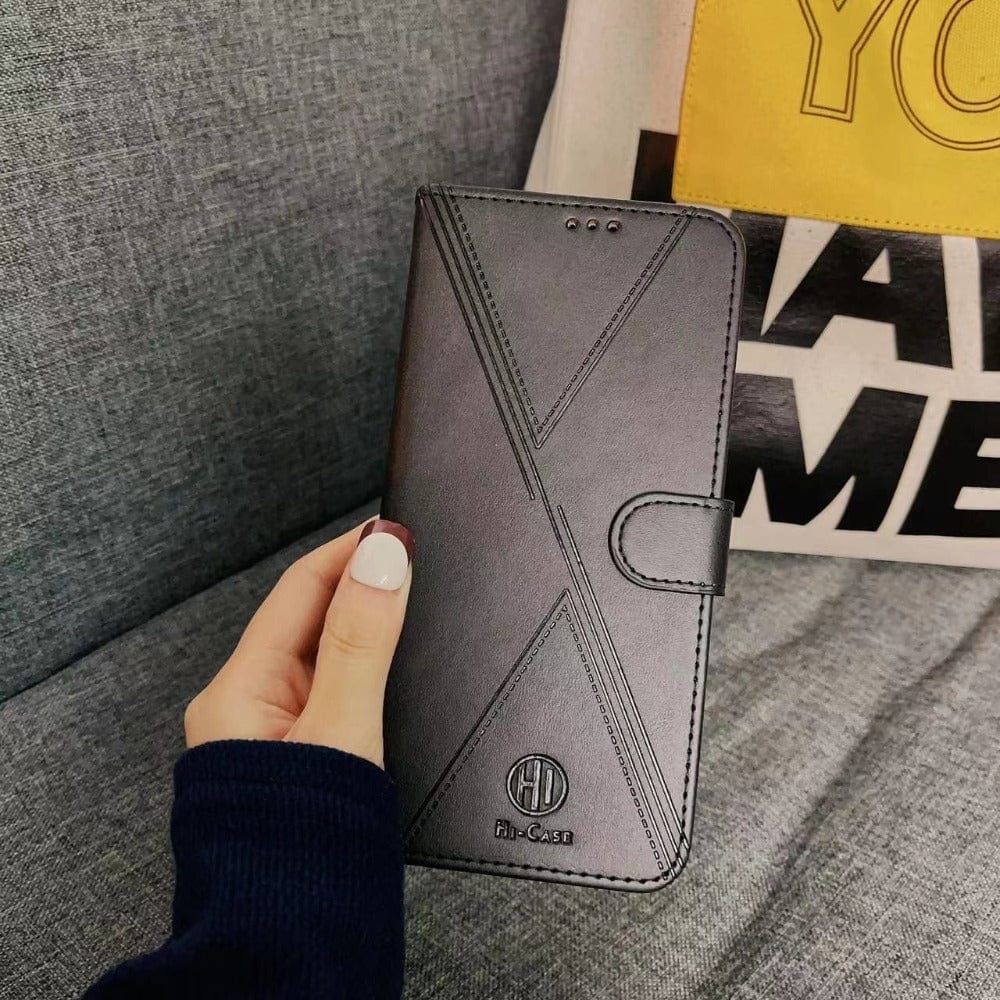 Hi Case Premium Leather wallet flip Cover for Moto e6s Mobiles & Accessories