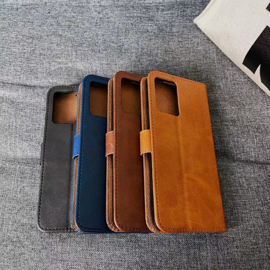 Hi Case Premium Leather wallet flip Cover for OPPO A17 Mobiles & Accessories