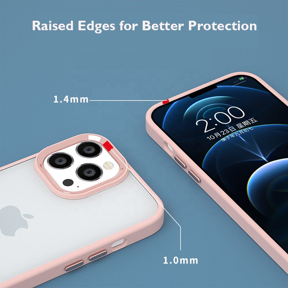 Luxury Metal Camera Frame & Buttons Clear Phone Case for iPhone 13/14 Mobiles & Accessories