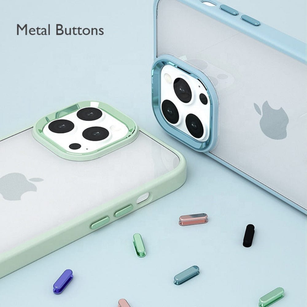 Luxury Metal Camera Frame & Buttons Clear Phone Case for iPhone 13 Pro Max Mobiles & Accessories