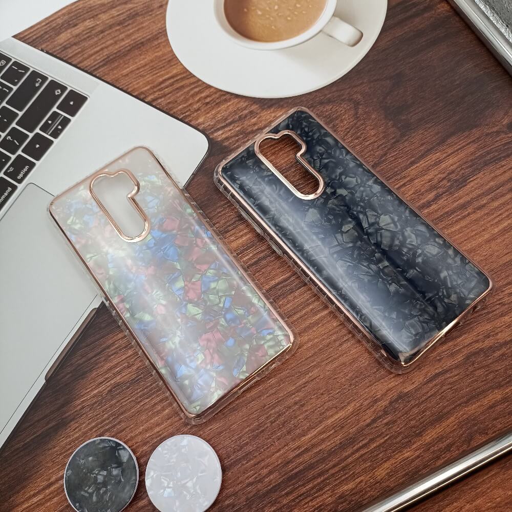 Marble Pattern Back Cover For Redmi Note 8 Pro Phone Case With Pop Up Holder Mobiles & Accessories