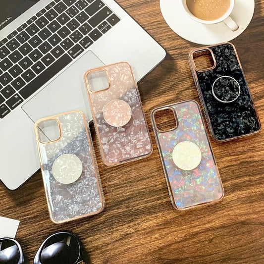 Marble Pattern Back Cover For Samsung A12/M12/F12 Phone Case With Pop Up Holder Mobiles & Accessories