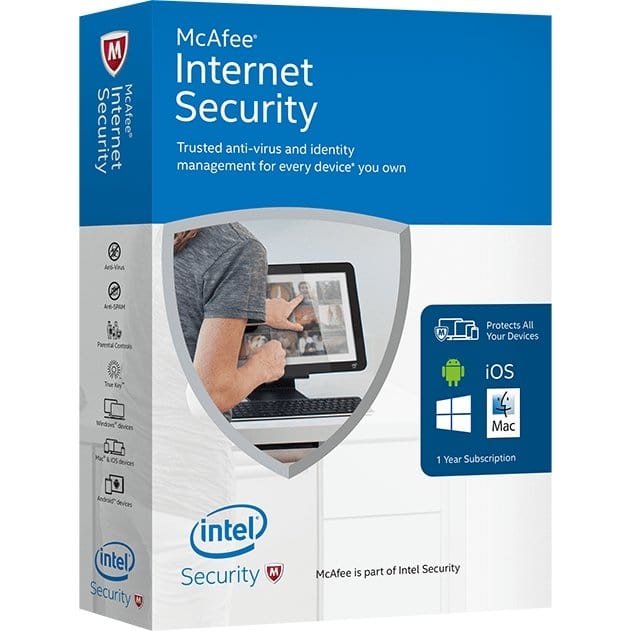 mcafee internet security 3 devices / 1 Year Antivirus & Security Software