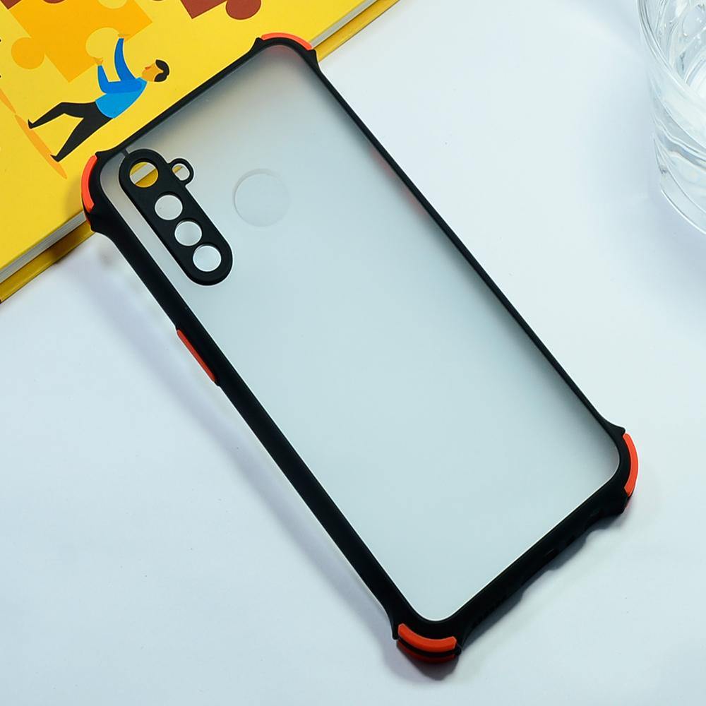Shockproof Smoke Case For Realme 5 Pro Mobile Cover Black Onezeros.in