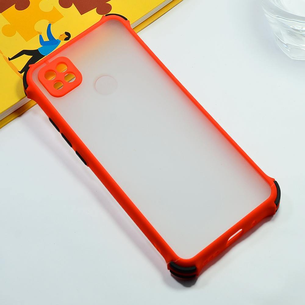 Shockproof Smoke Case For Redmi 9 Mobile Cover Red Onezeros.in