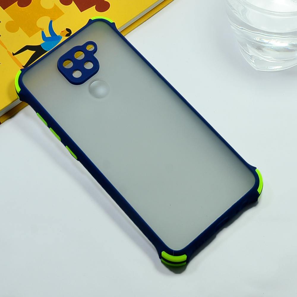 Shockproof Smoke Case For Redmi Note 9 Mobile Cover Blue Onezeros.in