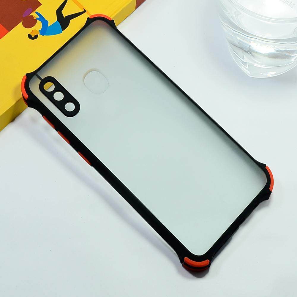 Shockproof Smoke Case For Samsung Galaxy A20 Mobile Cover Black Onezeros.in