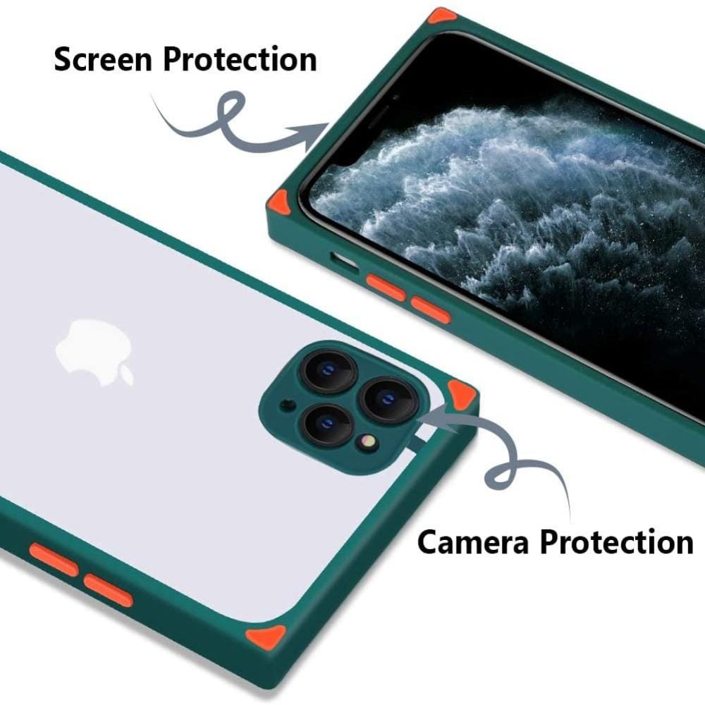 Squared Frosted Matte Smoke Case for OPPO A16 Shockproof Matte back Cover Mobiles & Accessories