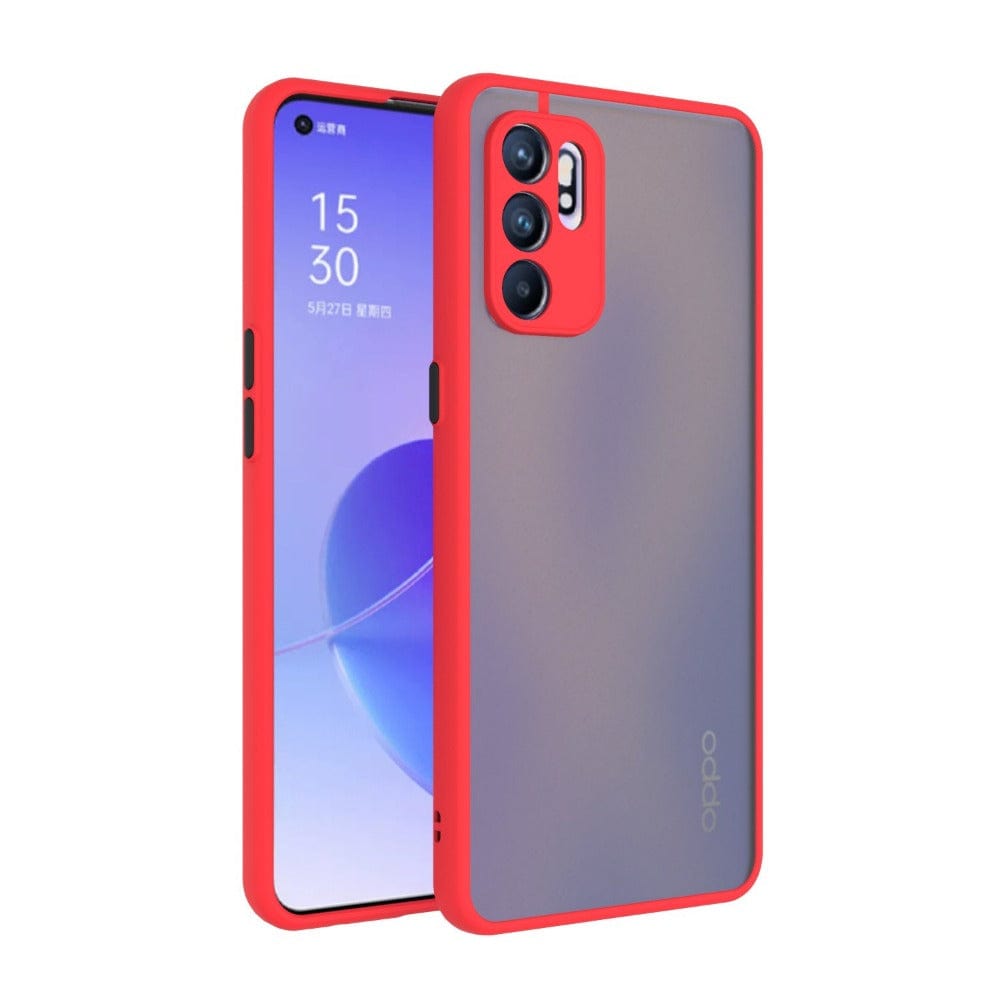 Translucent Frosted Smoke Mobile Cover for Oppo Reno 6 Camera Protection Phone Case Mobiles & Accessories