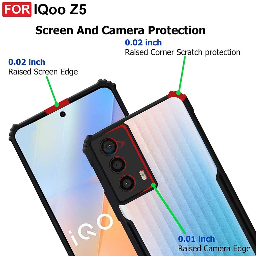Transparent Clear Hybrid Shockproof Phone Case For iQOO Z5 Mobile Covers