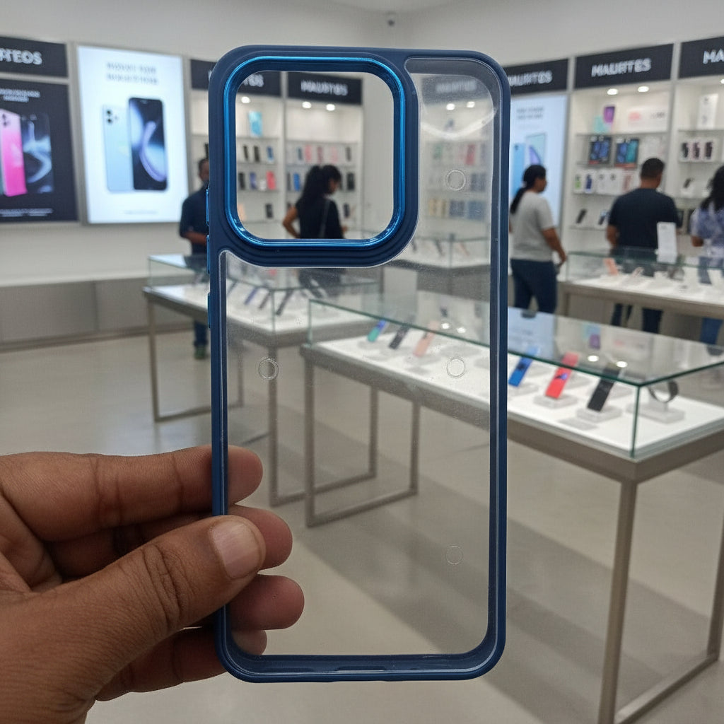 Transparent Design Case For Redmi 10A Electroplating Camera Phone Cover Blue Onezeros.in