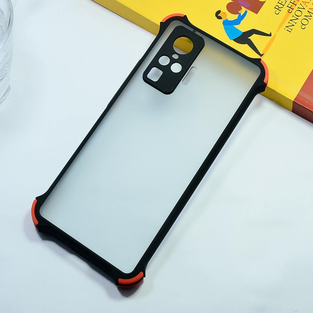 Vivo x50 Pro Air cushion Shockproof Smoke Transparent Phone Case Mobiles & Accessories